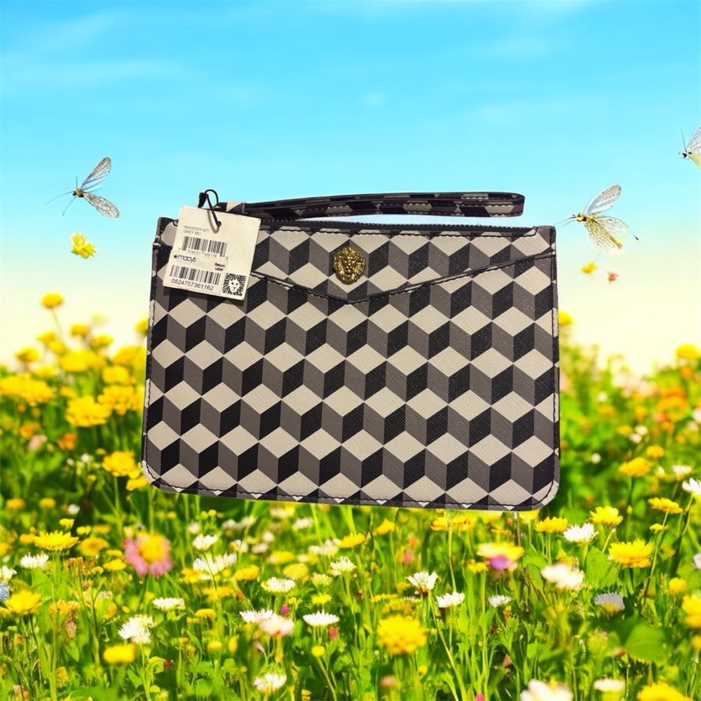 Anne Klein Macy’s Geometric Black and White Clutch